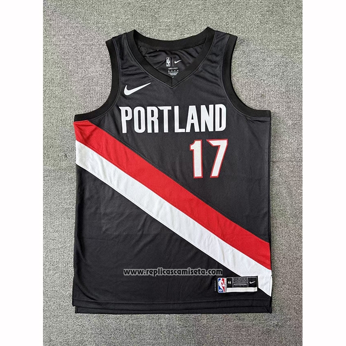 Camiseta Portland Trail Blazers Shaedon Sharpe NO 17 Icon 2025-26 Negro